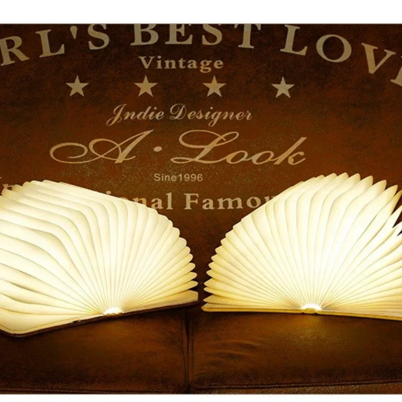 

Креативный 3 5 цветов 3D светодиодный ночник для книги деревянный 5 В USB перезаряжаемый магнитный складной настольный светильник для спальни украшение дома