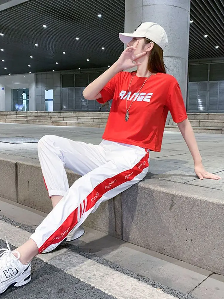 

Tracksuit Ladies Jogging Suits Sports Set 2022 Summer Dance Hip-hop Overalls Sportswear Casual Two-piece Track Suit for Women