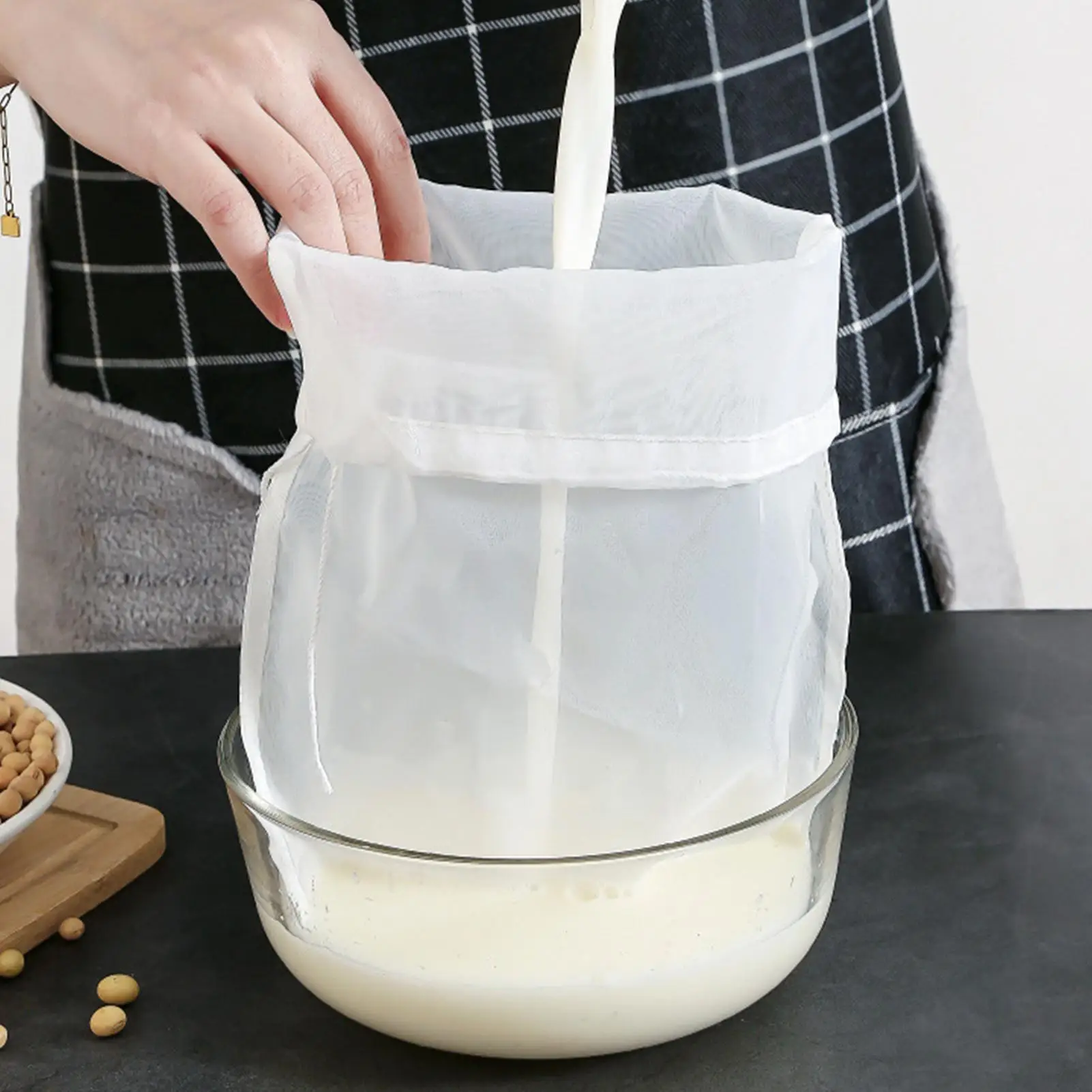 Mesh Strainer Bag 200 Mesh Filter Squeeze Water Bag Nut Milk Net Yogurt Tea Beer Food Filter Strainers Mesh Kitchen Strainer Bag