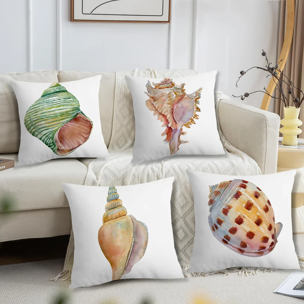 Seashell Conch Pattern cushion cover For Pillow Printing Sofa Decoration Home Car Room Coffee Shop Office Nordic Simplicity