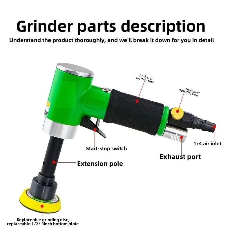 1 2 3 Inch Expandable Pneumatic Polishing Machine Sander Sandpaper Machine Grinding Equipment