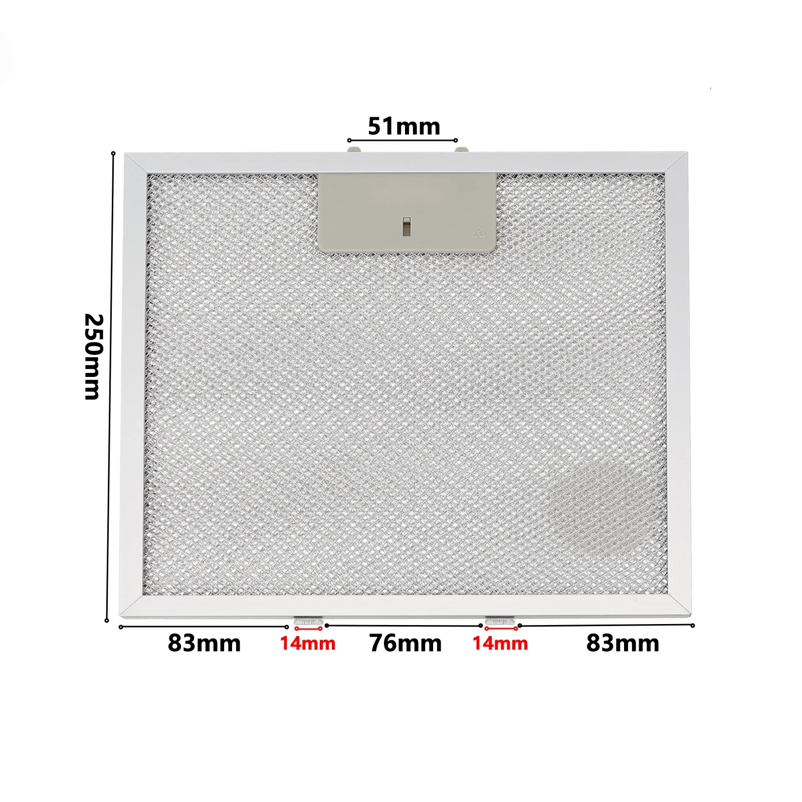 Filtro de grasa aluminizado Tamaño del pie inferior 14 mm Filtros para capó de cocina 5 capas de filtración Circulación de aire Fácil instalación