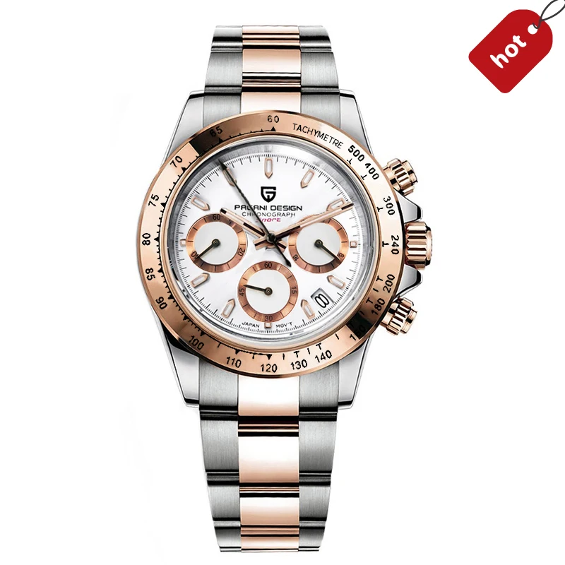 2026 PAGANI DESIGN Neue farbige Diamanten Herrenuhren Top-Marke Luxus Quarz-Armbanduhr Herrenuhr Herren Chronograph Japan VK63