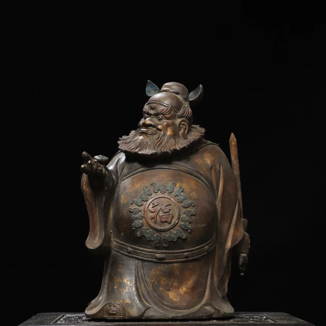 

Old Bronze Cinnabar Mud gold Zhong Kui immortal Exorcist Celestial Master Take the sword Standing Buddha Study screen Amass weal