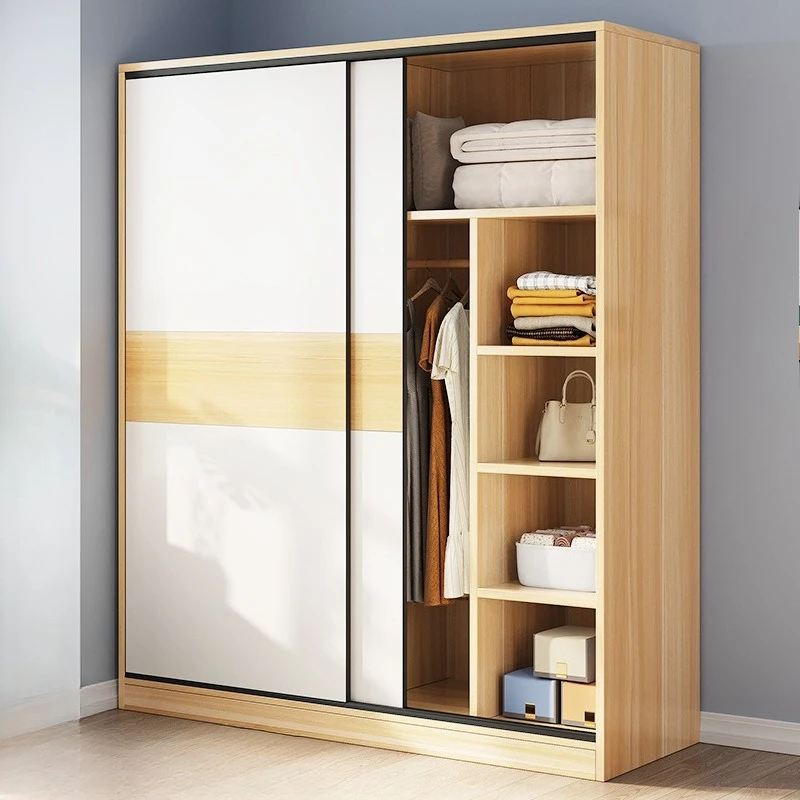

Sliding door wardrobe, family bedroom, rental room, simple