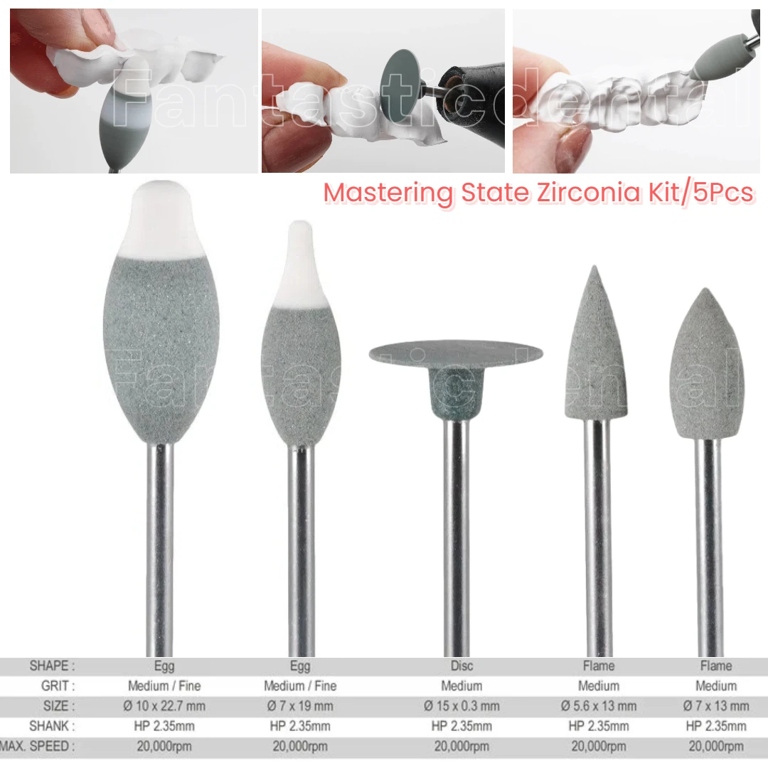 Fraise diamantée de contourage et de façonnage en zircone pré-sinterisée Dental Green State pour la finition de polissage Green State
