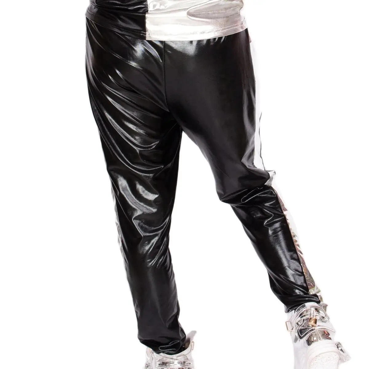 New Fashion Silver Bronzing Patchwork Leisure Time Stage Performance Hiphop Jazz  Dancer Show Clothing Dance Haren Pants M-XL