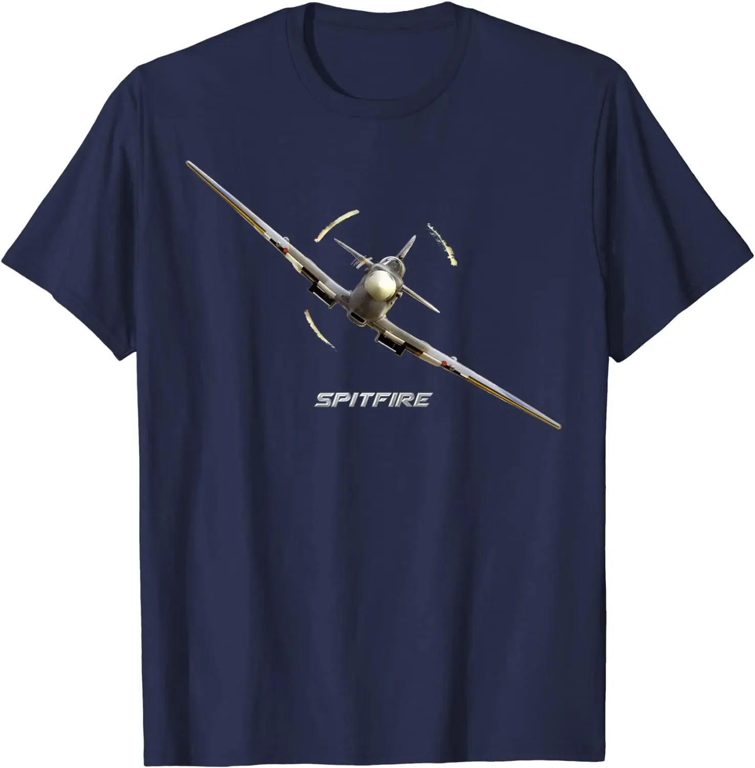 T-shirt manches courtes col rond homme, estival et décontracté, 100% coton, bataille d'Angleterre, Legend Smile Marine Spitfire Fighter, WW2