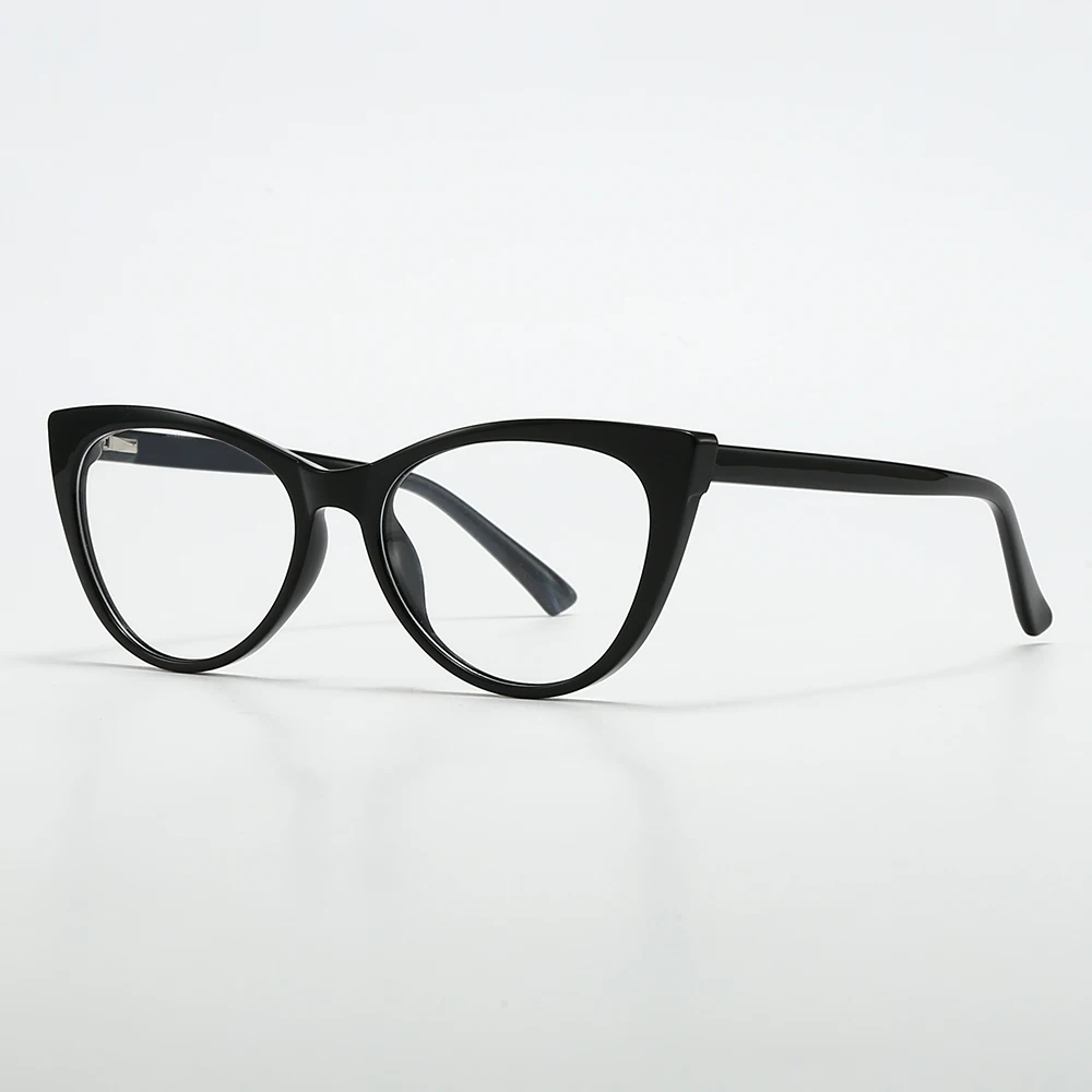 FYTOO Retro Modish Bright Black Cat Eye Blue Light Blocking Glasses Classic Black, Versatile Lightweight TR, Fits Daily Commute.