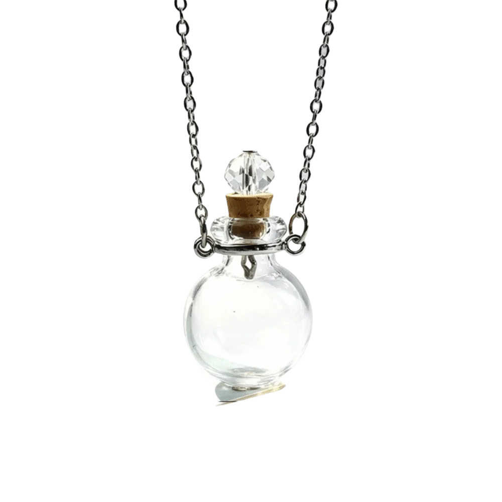 Openable Pendant Necklace Water Drop Shape Heart Shape Openable Glaze Vial Necklace Lightweight Steel Chain