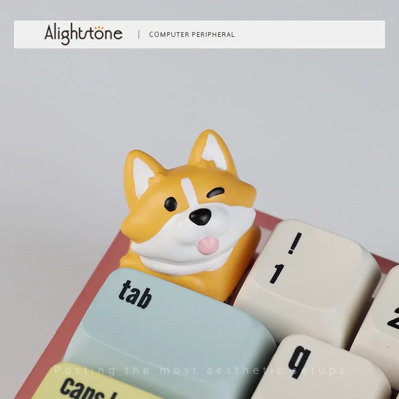 Corgi Keycap Original Design Cute Animal Dog Mechanical Keyboard Keycap Accessories Personalized Corgi 3D Resin Keycap Gifts