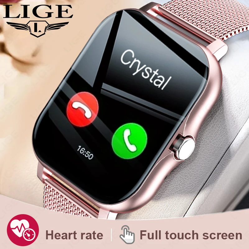 LIGE New Smart Watch Women Bluetooth Call Watch Fitness Tracker Waterproof Sport Smart Clock Fashion Ladies Men Smartwatch Woman