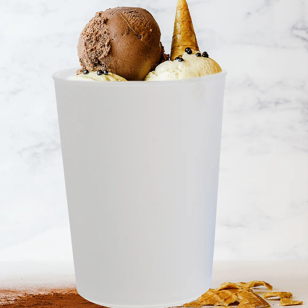 

2pcs Ice Cream Bucket Reusable Leak-Proof Freezer Dessert Containers With Lids Sturdy Silicone Storage Food Cups Homemade Yogurt