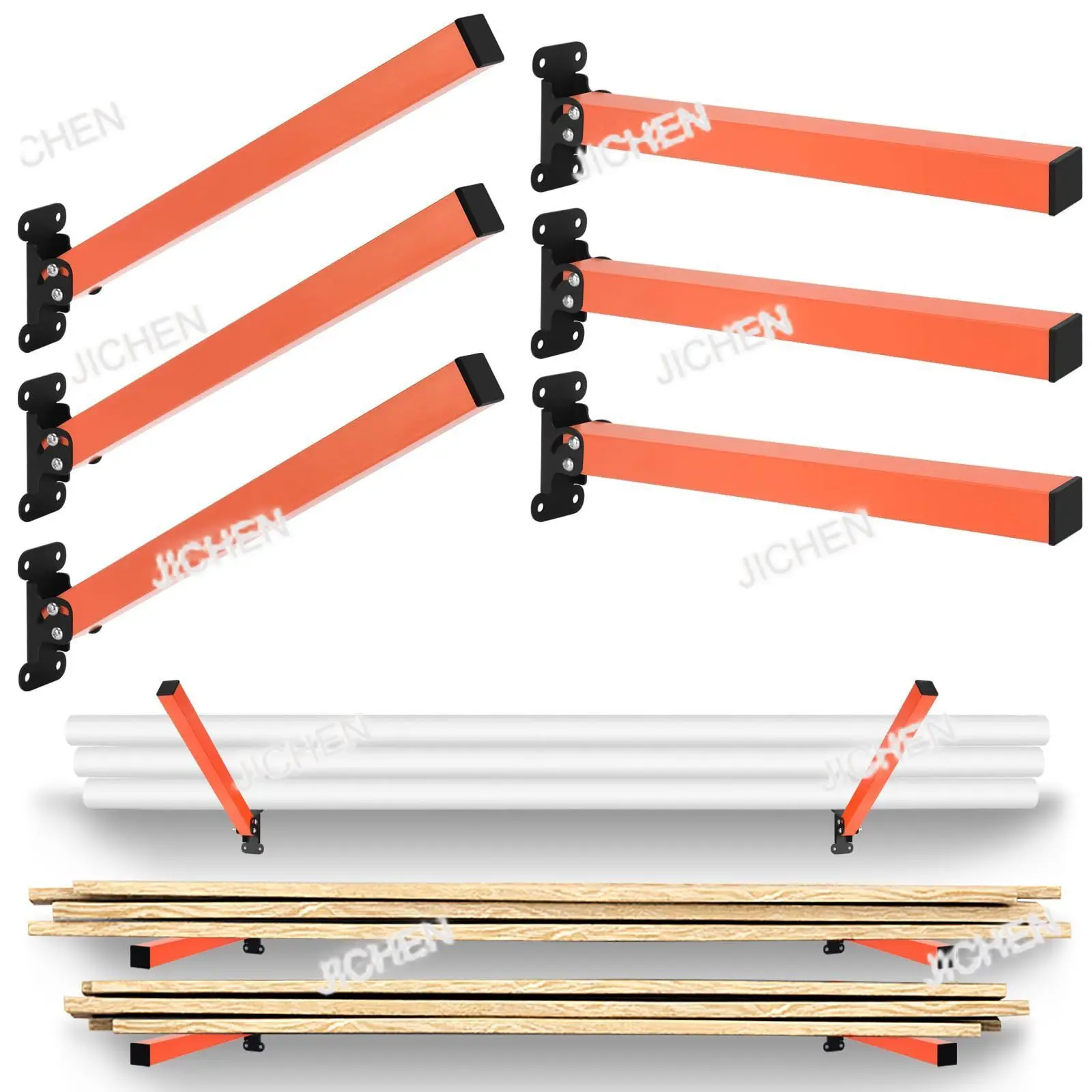 

ZQQ JC Деревянный ящик для хранения и деревянный ящик для хранения в металлическом каркасе, 6-слойный настенный дизайн