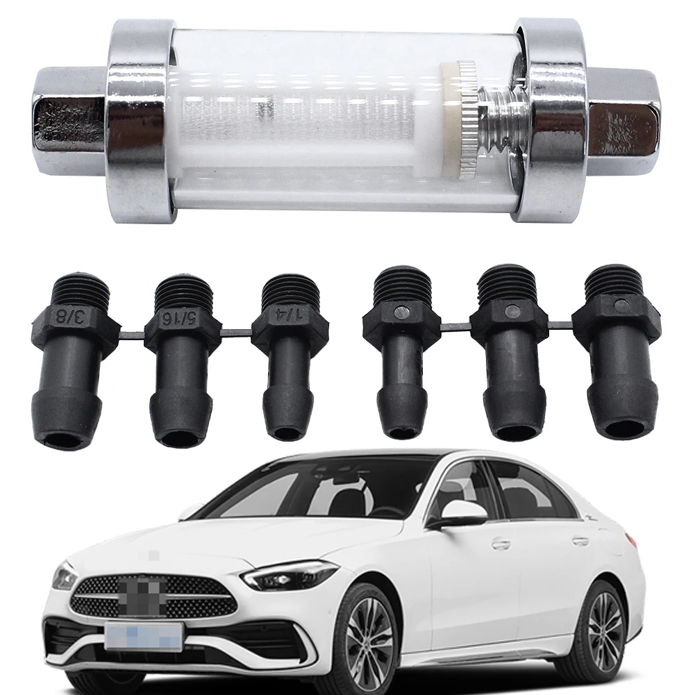 

Автомобильный топливный фильтр с 6 шлангами, многоразовый, встраиваемый, универсальный, для фитингов 3/8, 1/4, 5/16 дюйма