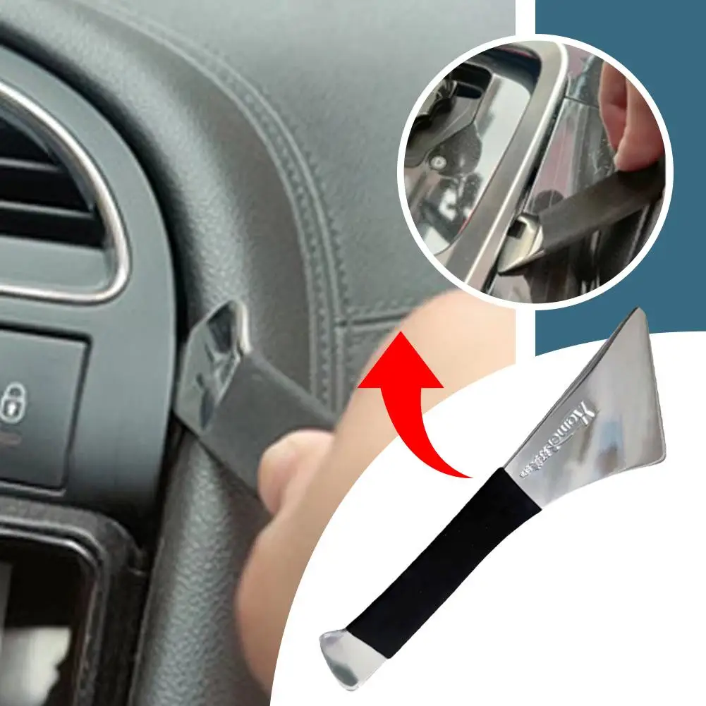 Stainless Steel Skid Plate Car Audio Modification Door Center Console Rearview Mirror Removal Skid Plate Metal Crowbar - view 3