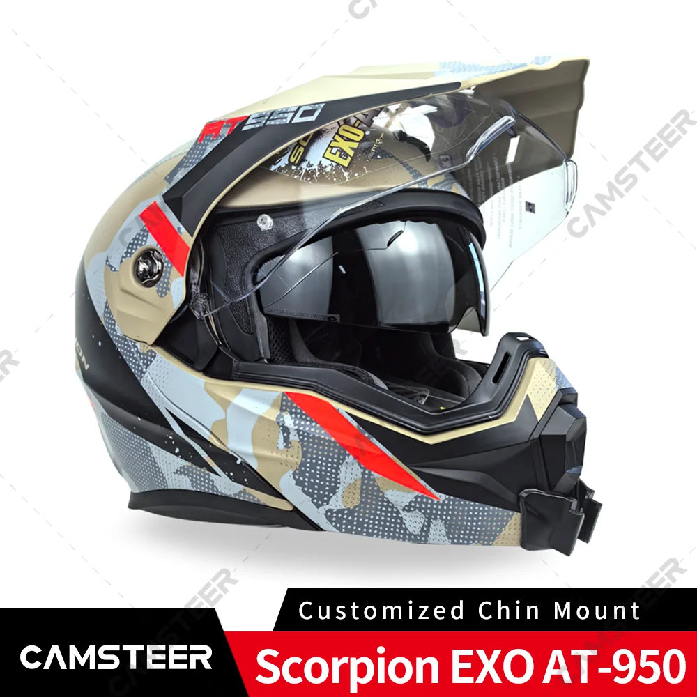 Scorpion Exo AT-950 Custom Aluminium Helmet Chin Mount for GoPro Hero 12 11 10 9 Insta360 X4 X3 Ace pro DJI Action 3 4 Camera