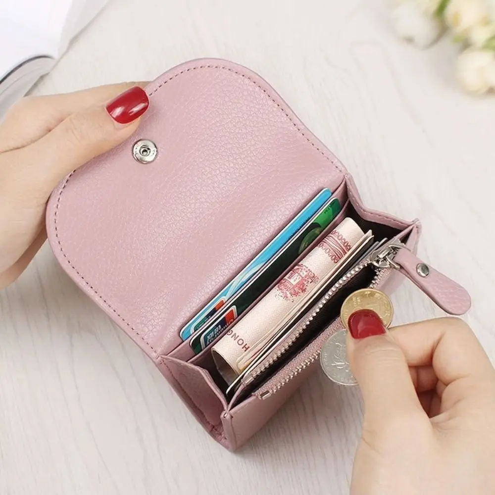 PU Leather Mini Wallet Simple Money Storage Card Holders Card Case Small Large Capacity Credit Card Bags Women Ladies Man