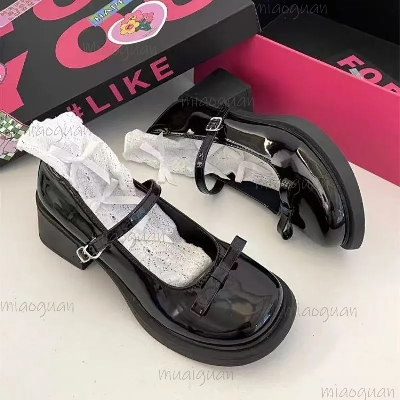 

Японские туфли-лодочки в стиле ретро, туфли Мэри Джейн, женские лоферы с неглубоким носком, коричневые, черные, весенне-осенние туфли на одинарном каблуке в стиле Лолиты для девочек