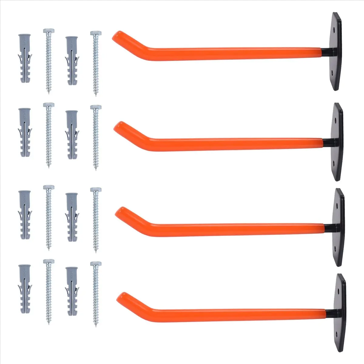 【CYBER MONDAY】4 PCS Garage Hooks Heavy Duty Wall Mount,Tire Storage System with Anti-Slip Coating,Hang Heavy Tools for Bikes,Too