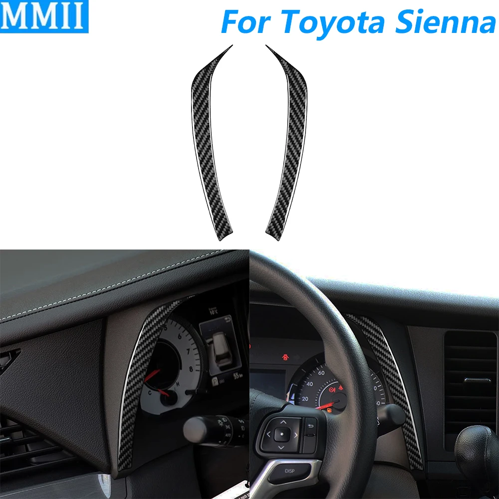 

For Toyota Sienna 2015-2020 Carbon Fiber Instrument Speedometer Both Sides Panel Cover Trim Car Accessories Decoration Sticker