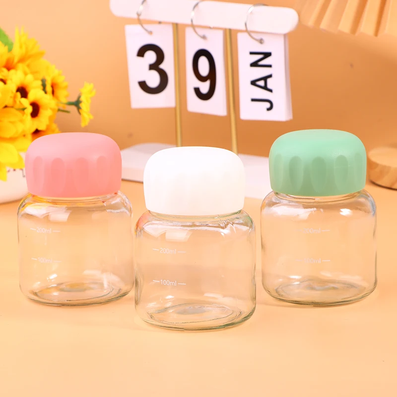 

Mini Glass Water Bottle 300ml Mini Coffee Juice Milk Tea Cups With Scale Portable For Children Reusable Drinking