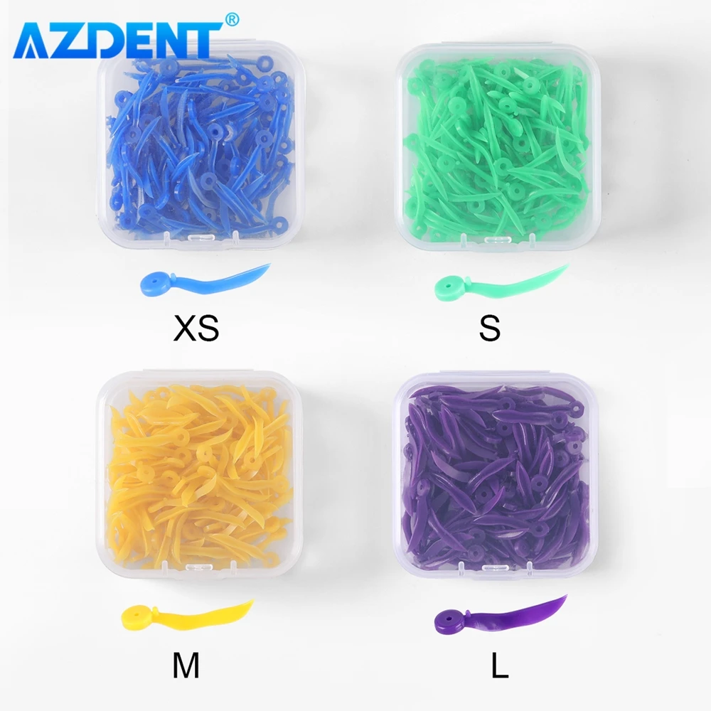 100pcs/Box AZDENT Dental Disposable Wedge with Hole 4 Sizes Tooth Gap Wedge Non-toxic Medical Grade Plastic Dentist Materials