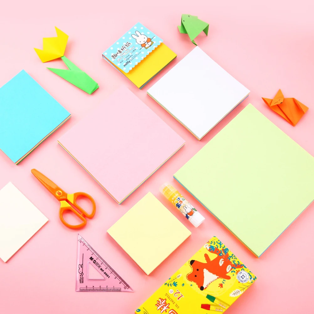 200 قطعة من ورق اوريغامي ملون مزدوج الجوانب قابل للطي للحرف اليدوية والمشروعات الفنية المثالية للرافعة المصنوعة يدويًا #4