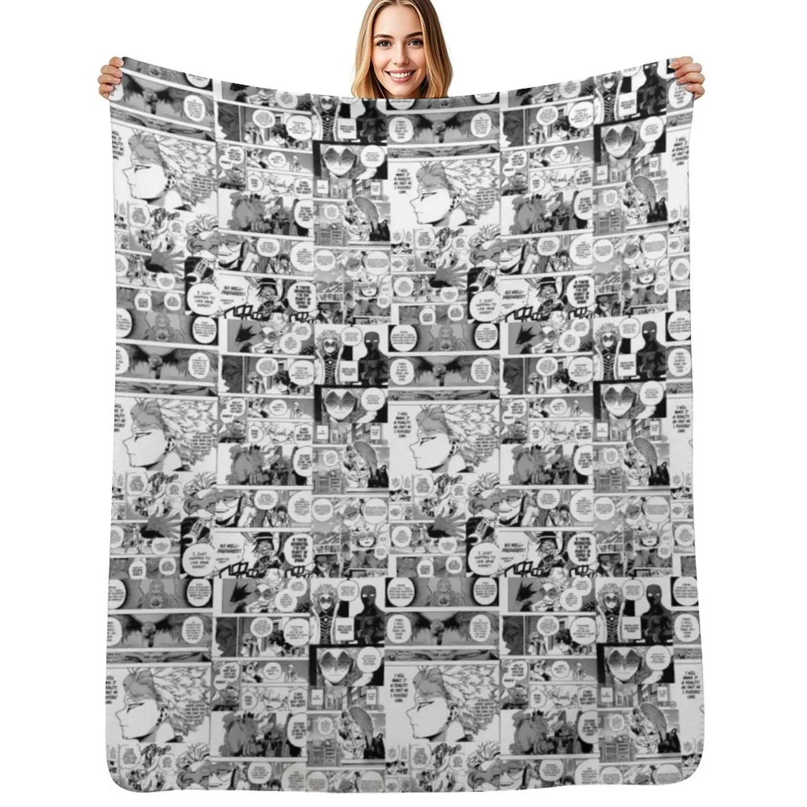 

Hawks Manga Panel Throw Blanket Plush Fuzzy Cozy Blanket for Couch Sofa