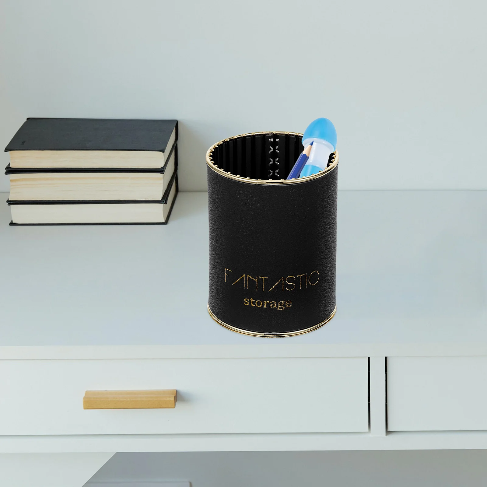 

Pen Makeup Brush Storage Cylinder Desk ganizer Stationery Bucket Portable Pen Pencil ganizer Container
