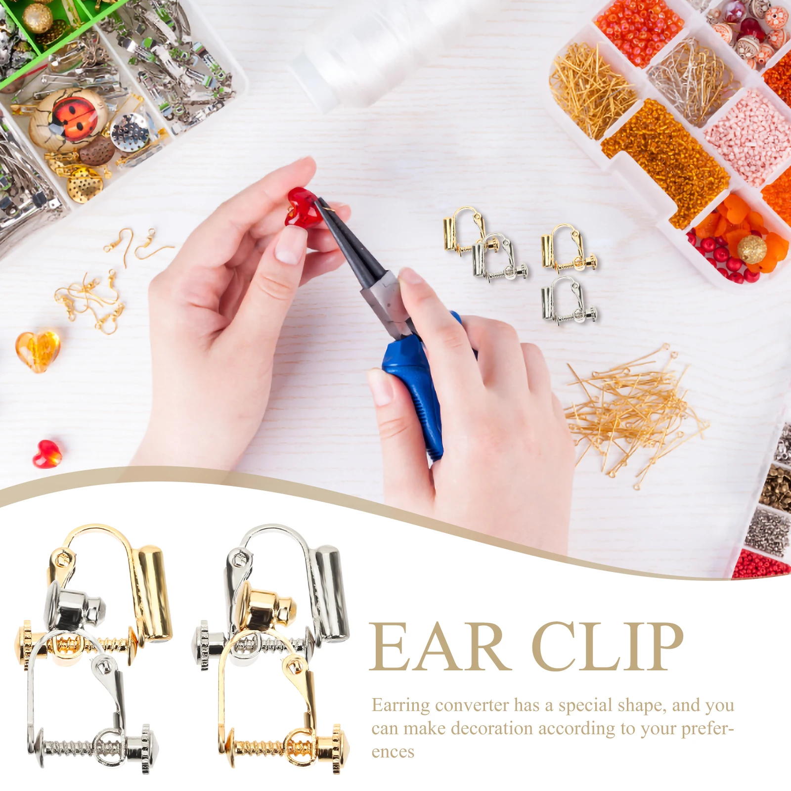 

Earring Clips Non Pierced Ears Bright Durable DIY Accessories Converters Clip On Backs Jewelry Making Parts Supplies
