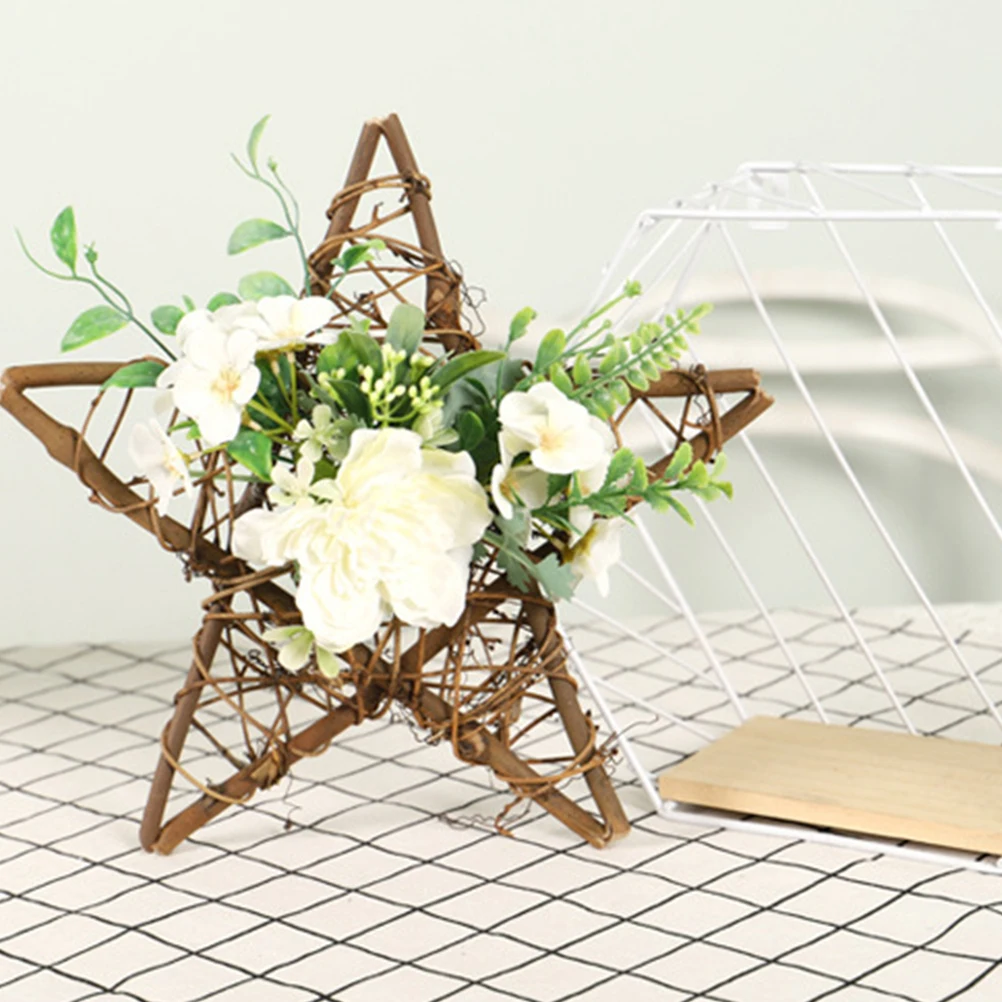 

Artificial Camellia Wooden Hanging Wreath Camellia Flower Wreath Home Decor Hanging Garland Door Pendant Wedding