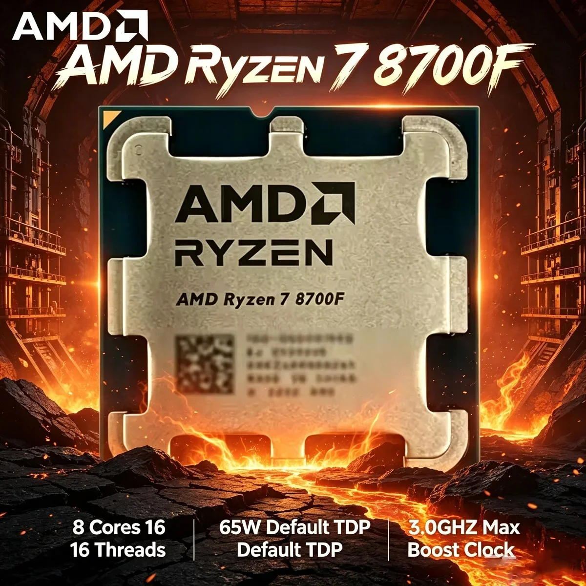 AMD Ryzen 7 8700F 8-Core 16-Thread Processor Socket AM5 Without Onboard Graphics For Esports Gaming PC