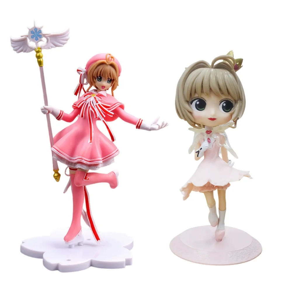 Anime Niedliche Rosa Card Captor SAKURA Actionfiguren Modelle PVC-Figur Modell Auto Kuchen Dekorationen Zauberstab Mädchen Spielzeug Geschenk
