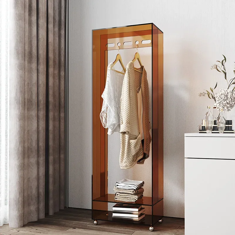 High-endwomen's Clothing Window Display Rack, Coat Rack, Floor-to-ceiling Bedroom Simple Hanging Clothes Storage Rack With Wheel