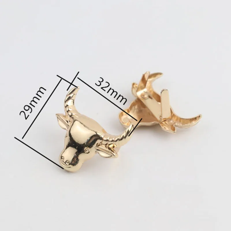 2pcs Metal Oxhead Decoration Buckle Fashion Shoes Clip Clasp for DIY Shoes Bag Hat Garment Hardware Accessories 4 Colors