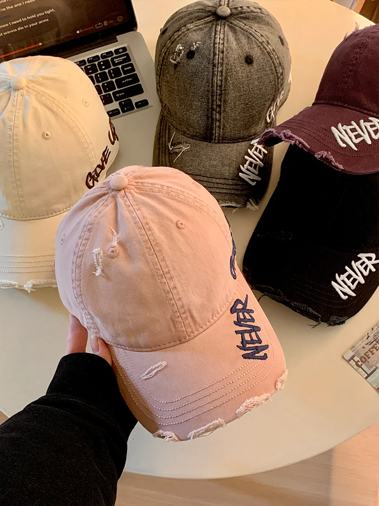 

Waed Vintage American Letter Embroidery Baseball Cap ex Spring Summer New Sle Small Face Dubill Cap Casual Hat
