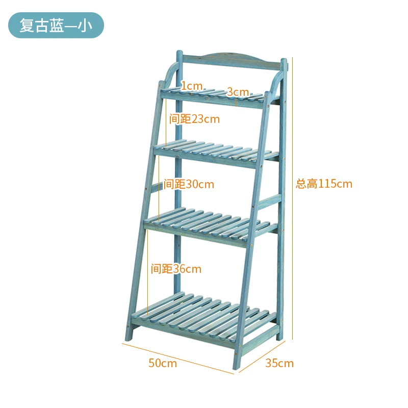 flower stand multi-layer green plant shelf solid wood stepped plant display frame