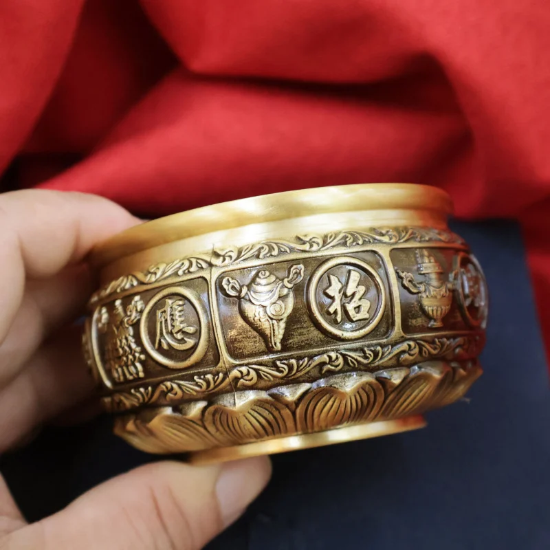

Brass Bowl Attracting Wealth Prosperity, Suitable for and Business, Opening Gifts, Office Reception, Home De