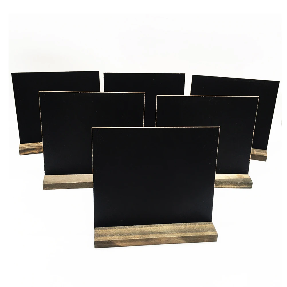 

5pcs Mini Wooden Chalkboards With Stand Erasable Message Boards Tabletop Blackboard Signs For Christmas Wedding Kids Crafts