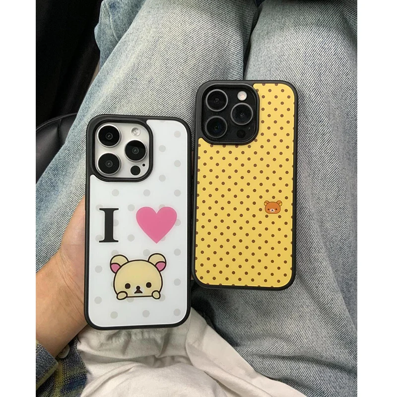 Y2K風 新トレンド ウェーブポイント キュート イージーベア スマホケース iPhone17Promax Air 16 E 15 14 12 13 11Pro Plus対応 耐衝撃 マットカバー