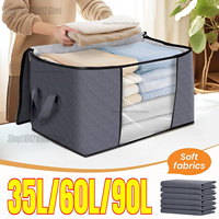 35/60/90L Foldable Storage Clothes Organizers Suitcase Big Capacity Travel Suitcases Organizer for Organizing Bedroom Closet
