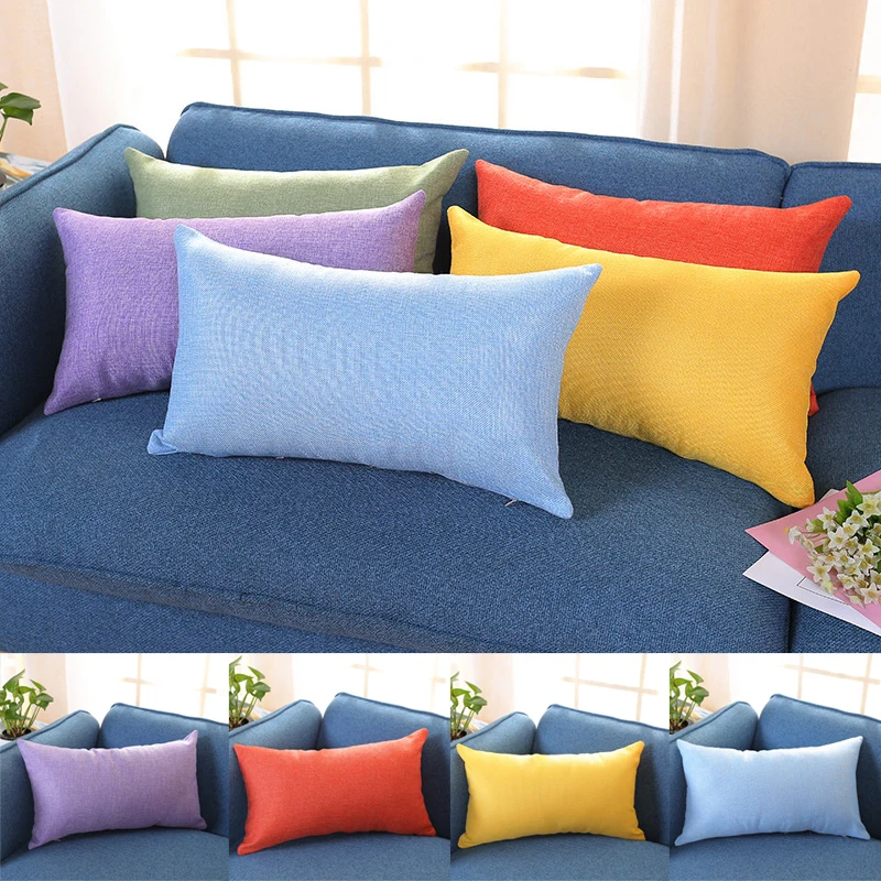 50x30cm Rectangle Cushion Cover Cotton Linen Throw Pillow Case Soft Pillowcase Rectangular Pillowcase Furniture Acces