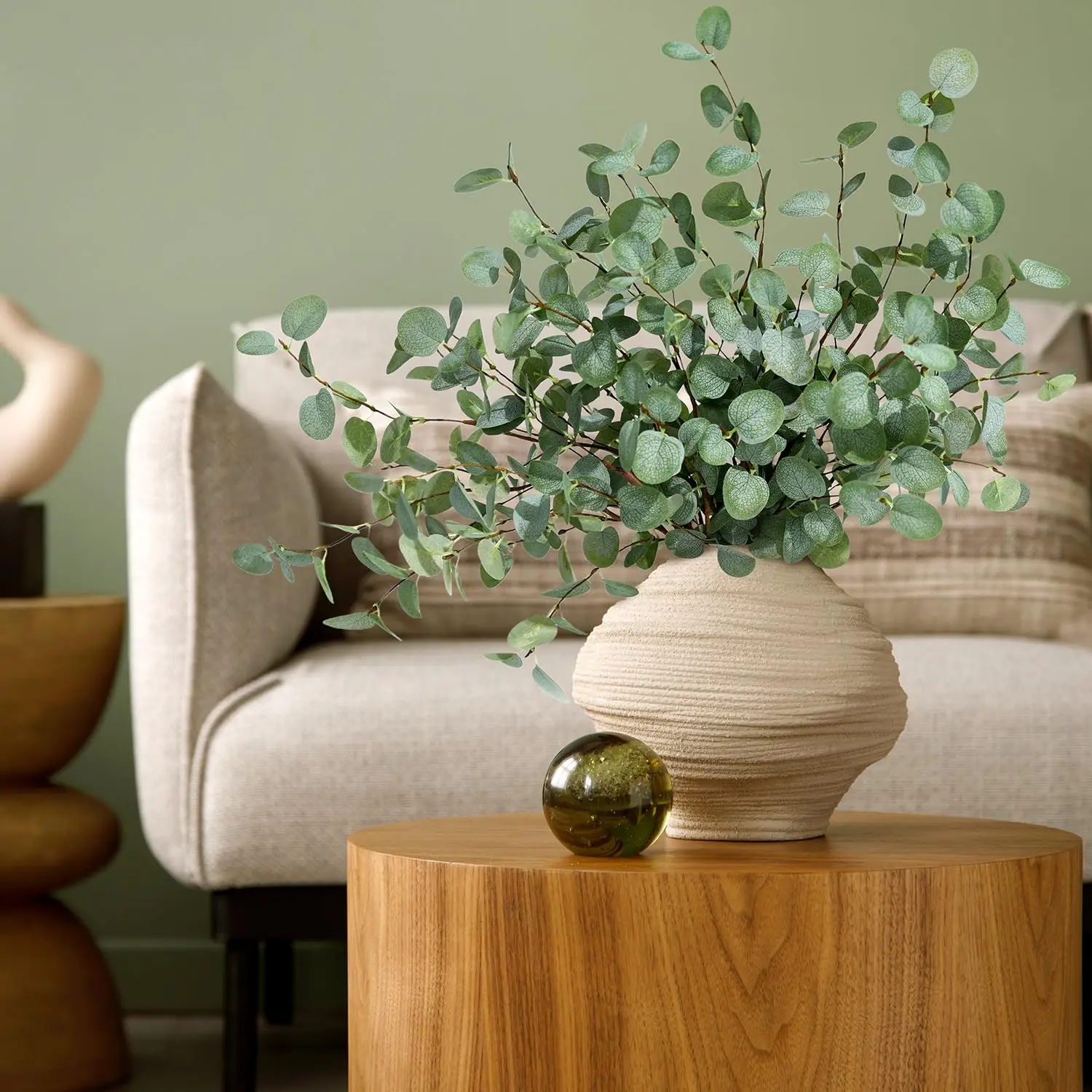Faux Eucalyptus Stems Artificial Plants Fake Eucalyptus Decor Silk Greenery Wedding Bouquets Home Decor DIY Floral Arrangements