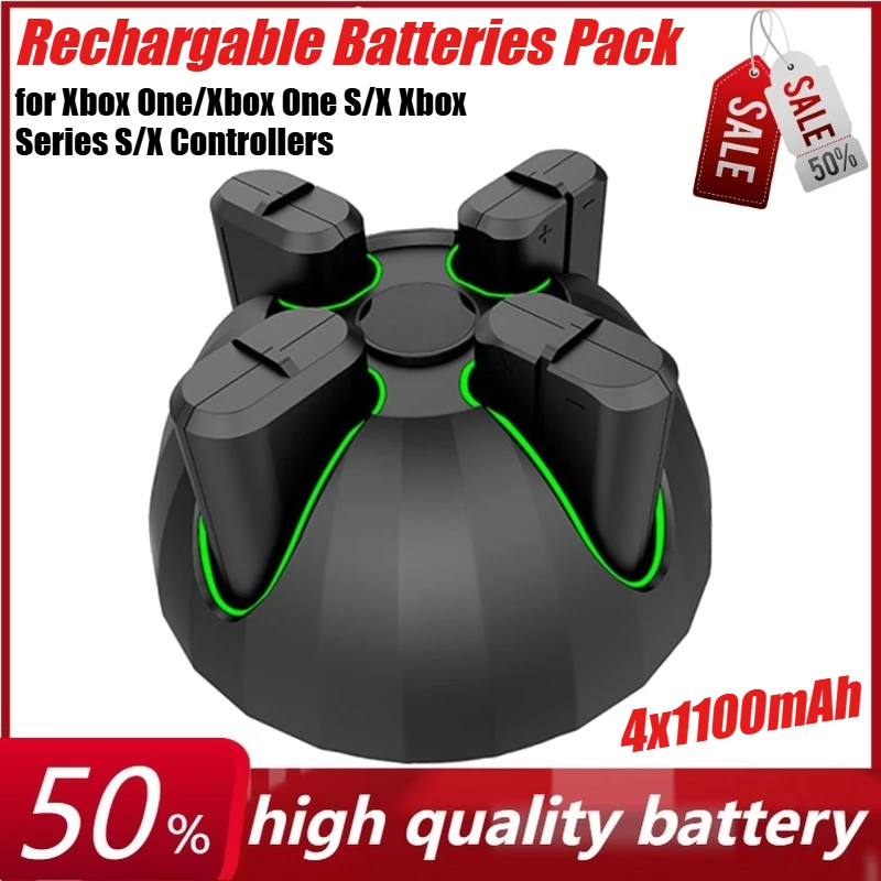 

4x1100mAh Rechargable Batteries Pack for Xbox One/Xbox One S/X Xbox Series S/X Controllers