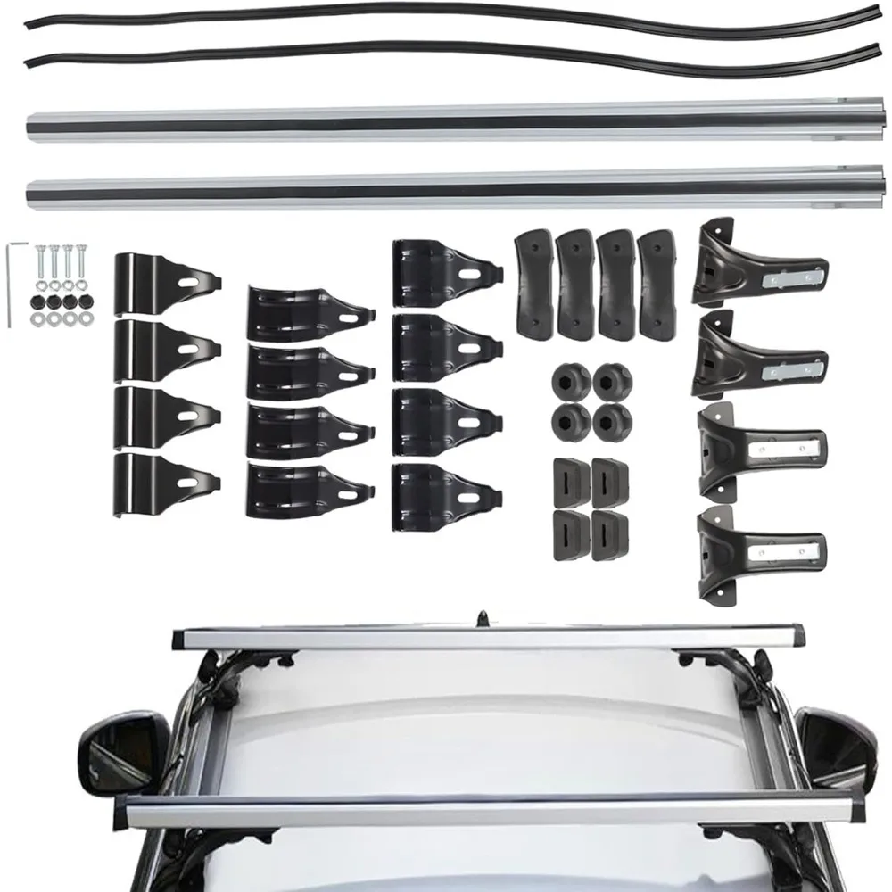 

Adjustable 48-Inch Universal Car Roof Rack Cross Bar with 3 Clamp Types for Secure Luggage Transport