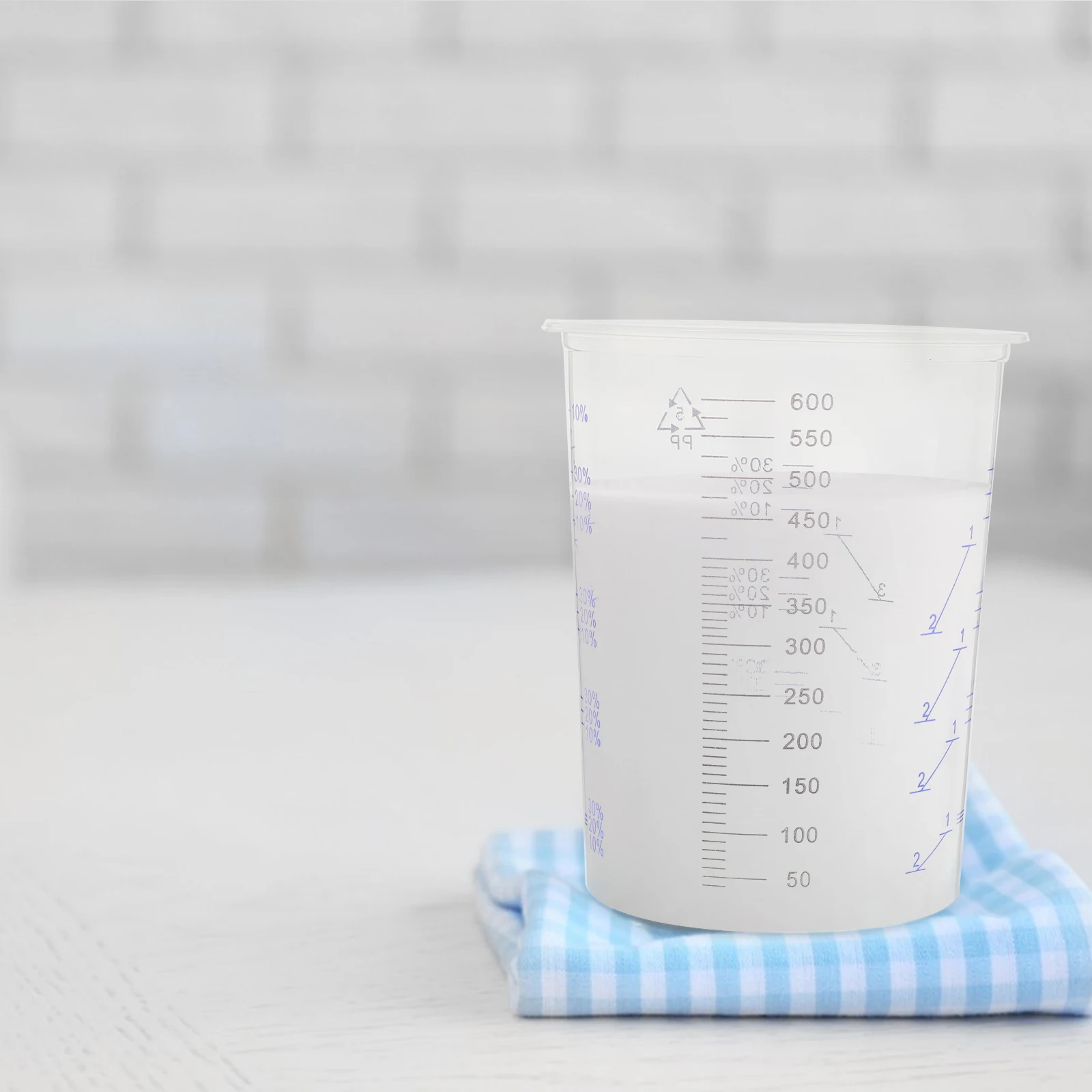 

4pcs 600Ml Plastic Measuring Cup Transparent For Oil Paint Liquid Storage High Temperature Resistant Wide Mouth Beaker Kitchen