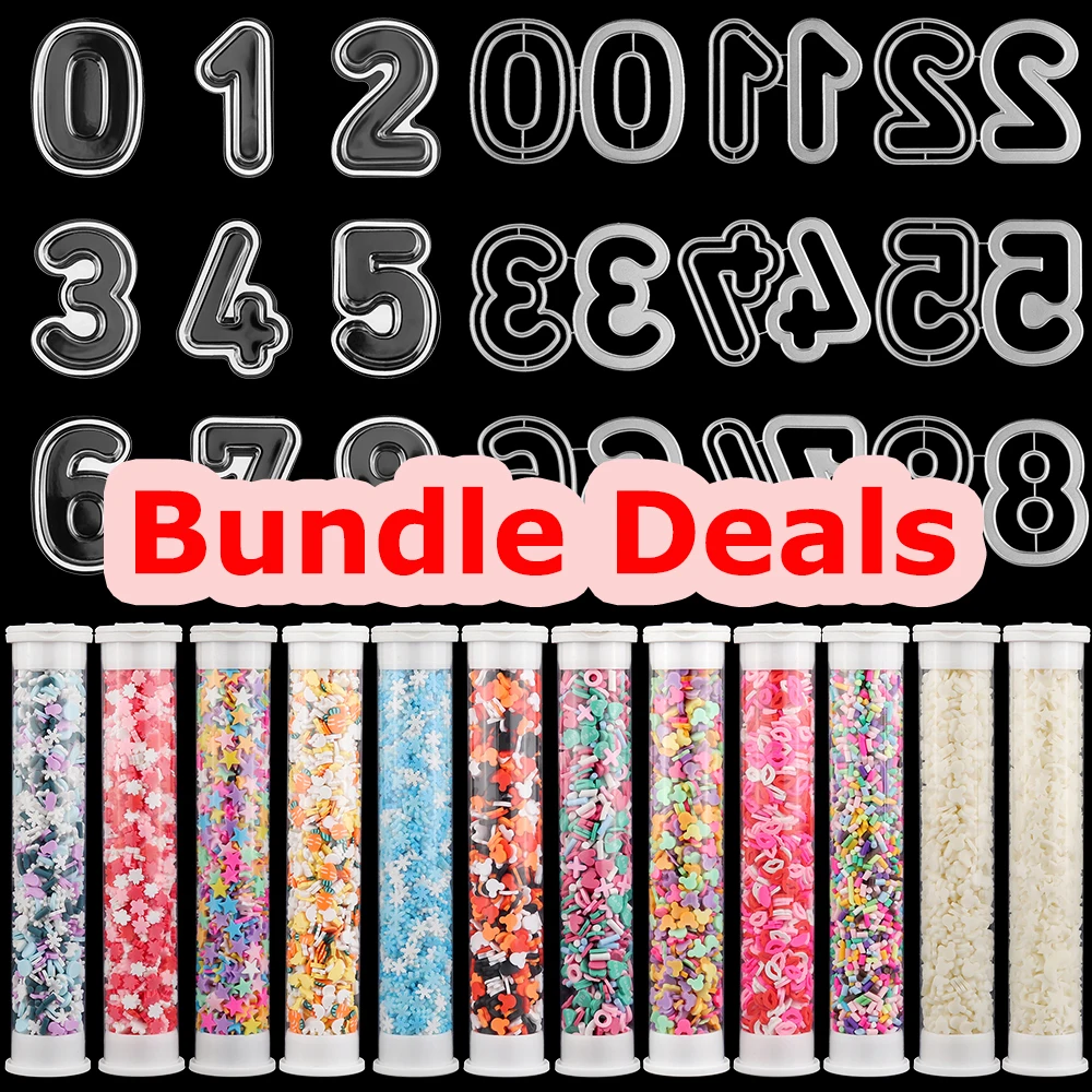 

Bundle Deals Number 0-9 Die & Shaker Set Polymer Clay Embellishments for DIY Shaker Scrapbooking Card Making Supplies Craft