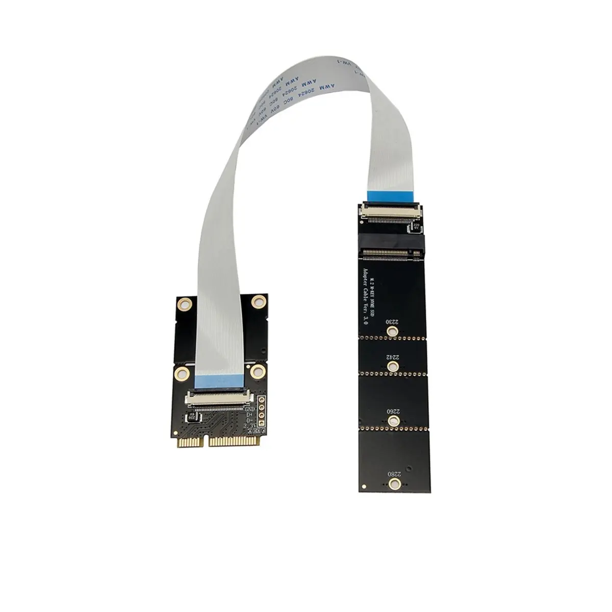ABAN MINI PCIE to M.2 NVMe Extension Cable MINI PCI-E Wifi Card to M.2 NVME SSD Adapter Card for 2230 2242 2260 2280 SSD