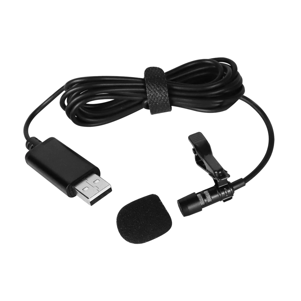 Portable Mini USB Mic Clip-on Omni-Directional Stereo Microphone for Laptop Live Recording Camera for PC Computer